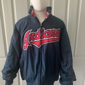 Majestic Navy and Red Indians Bomber Jacket